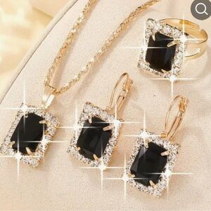 1 Pair of Earrings + 1 Necklace + 1 Ring - Exquisite Jewelry Set thats Classy